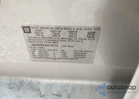 2016 Chevrolet Silverado 1500 Ls from USA, damaged, VIN 3GCUKNEC4GG187714